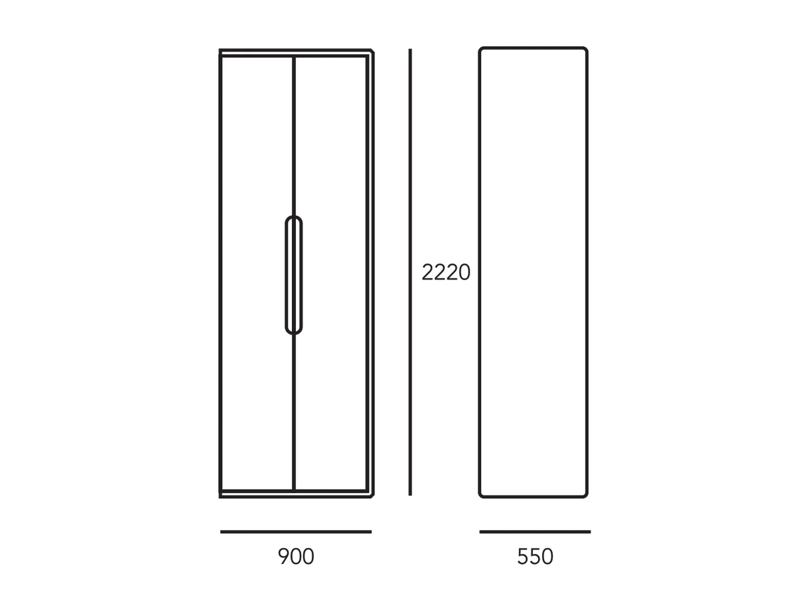 Abessi Wardrobe 2-Door 900 — photo 3